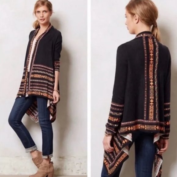 Anthropologie Sweaters - Anthropologie Guinevere Charcoal Draped Cardigan - Size L -BOGO